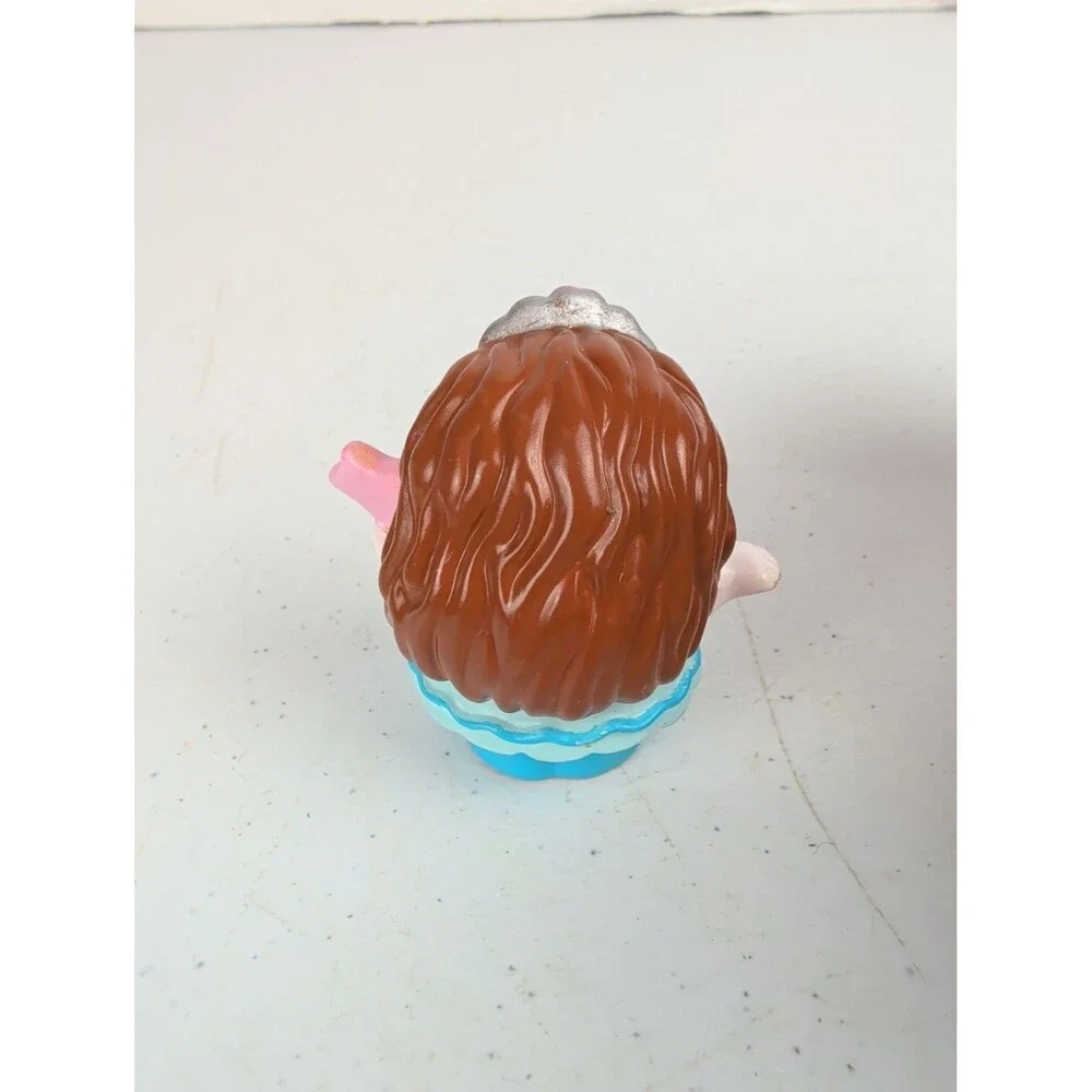 Rare Fisher-Price Little People Fairy Figure Blue Dress Brown Hair Pink Wand